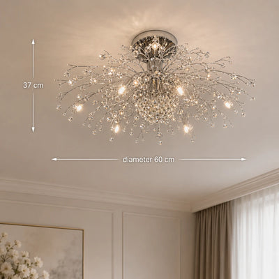 Krištáľový luster RONDO Vivace, 6x G9, Priemer 49cm, Lesklý strieborný