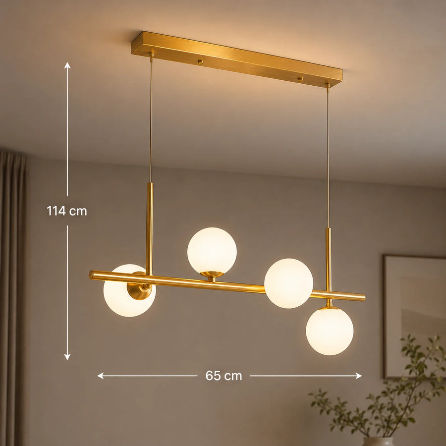 Lustra cu bec moderna LOFT Pavilion, 4x G9, Auriu, Metal, Inaltime Reglabila - 01_LC800-4GD.png