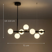 Lustra cu bec moderna LOFT Pavilion, 7x G9, Negru, Metal, Inaltime Reglabila - 01_LC800-7BK.png