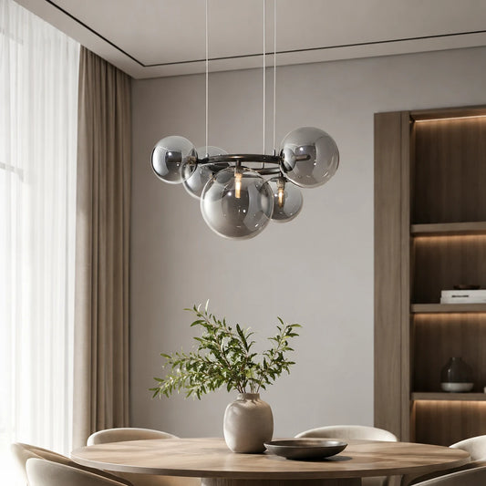 Lustra cu Abajur Rotund , VENERE Zodiaco ,1 Cerc 5xG9, Metal , Negru, Inaltime Reglabila - 01_LC811-5.png