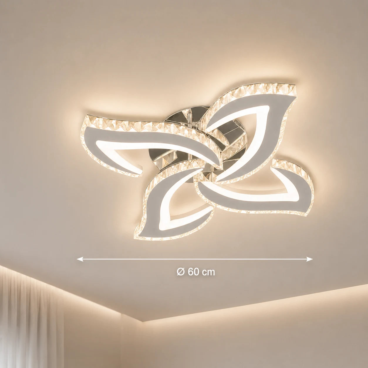 Lustra LED Alejandro cu Telecomanda, 71W, 4 Flori, Lumina Dimabila Rece/Calda/Neutra, Crom - 01_LT071-4CH.png