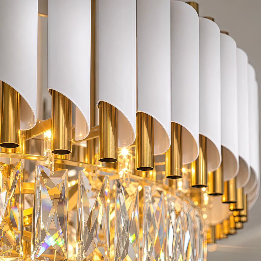 Candelabru Cristal VERSAILLES Eleganza 8x E14, Diametru 50cm, Auriu Lucios si Alb, Inaltime Reglabila - 02_CC900-500WH.png