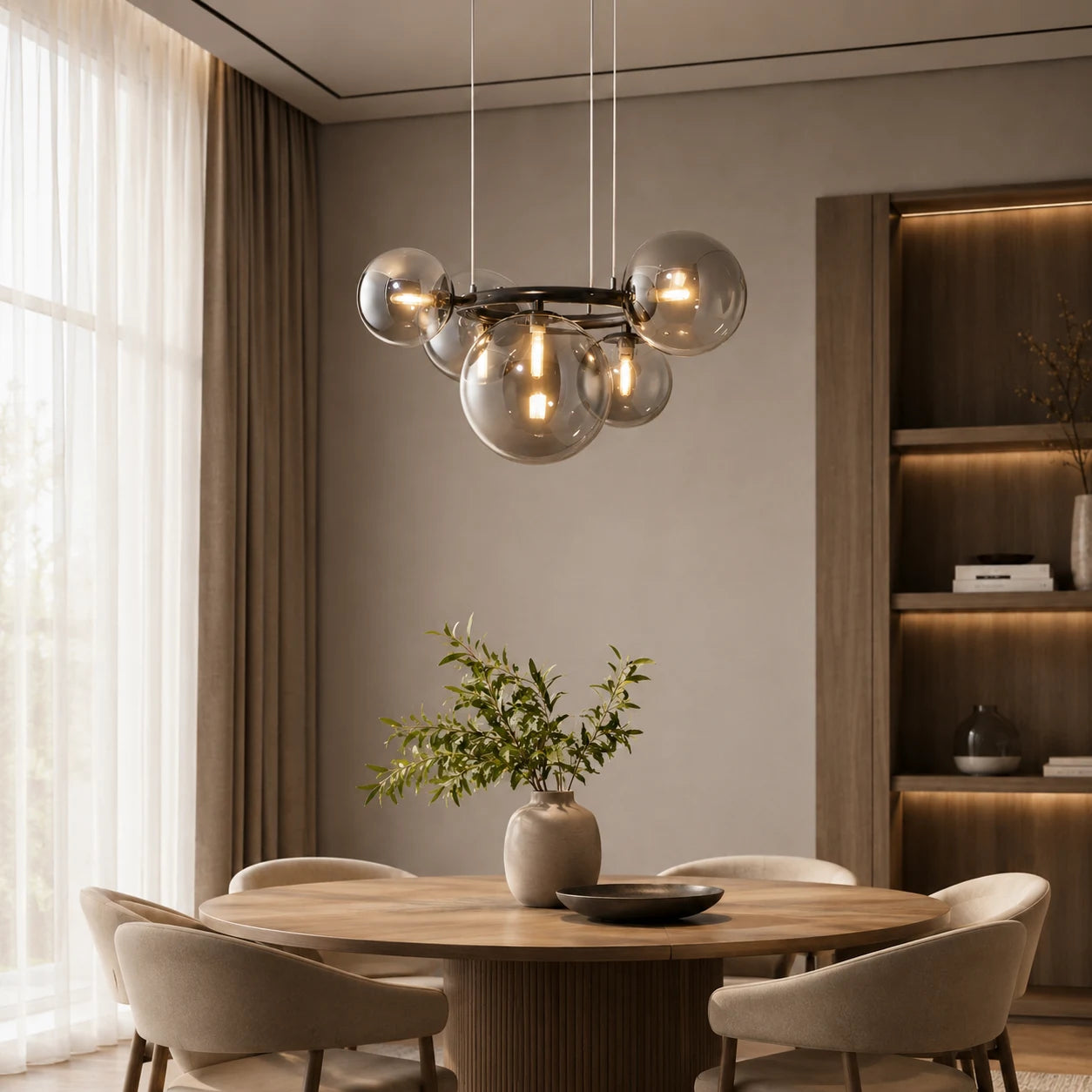 Lustra cu Abajur Rotund , VENERE Zodiaco ,1 Cerc 5xG9, Metal , Negru, Inaltime Reglabila - 02_LC811-5.png