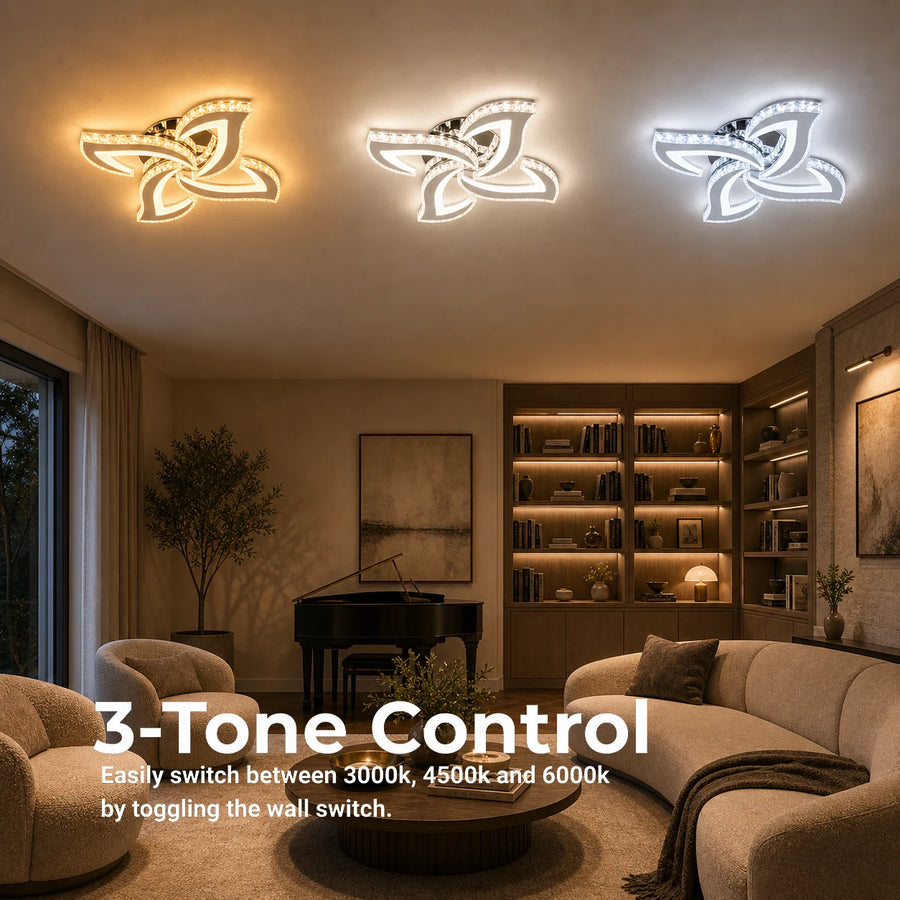 Lustra LED Alejandro cu Telecomanda, 71W, 4 Flori, Lumina Dimabila Rece/Calda/Neutra, Crom - 02_LT071-4CH.png