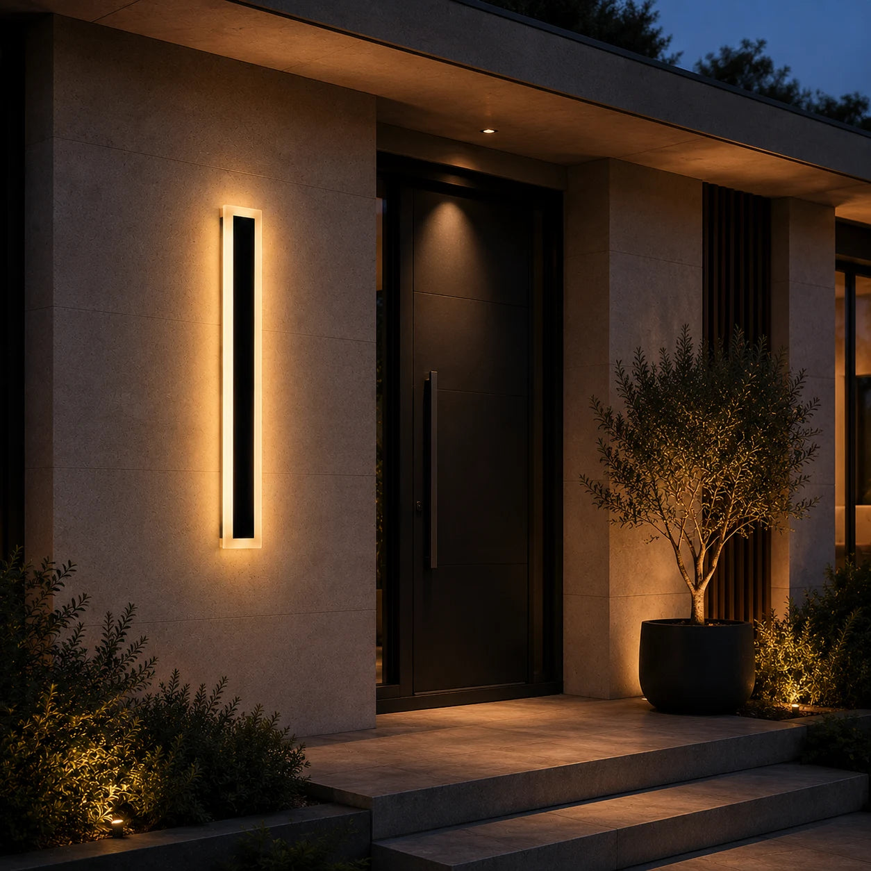 Aplica LED de Exterior Mack, Lungime 30cm, 4W, IP65, Metal, Liniar, Negru - 04_AX200-300BK.png