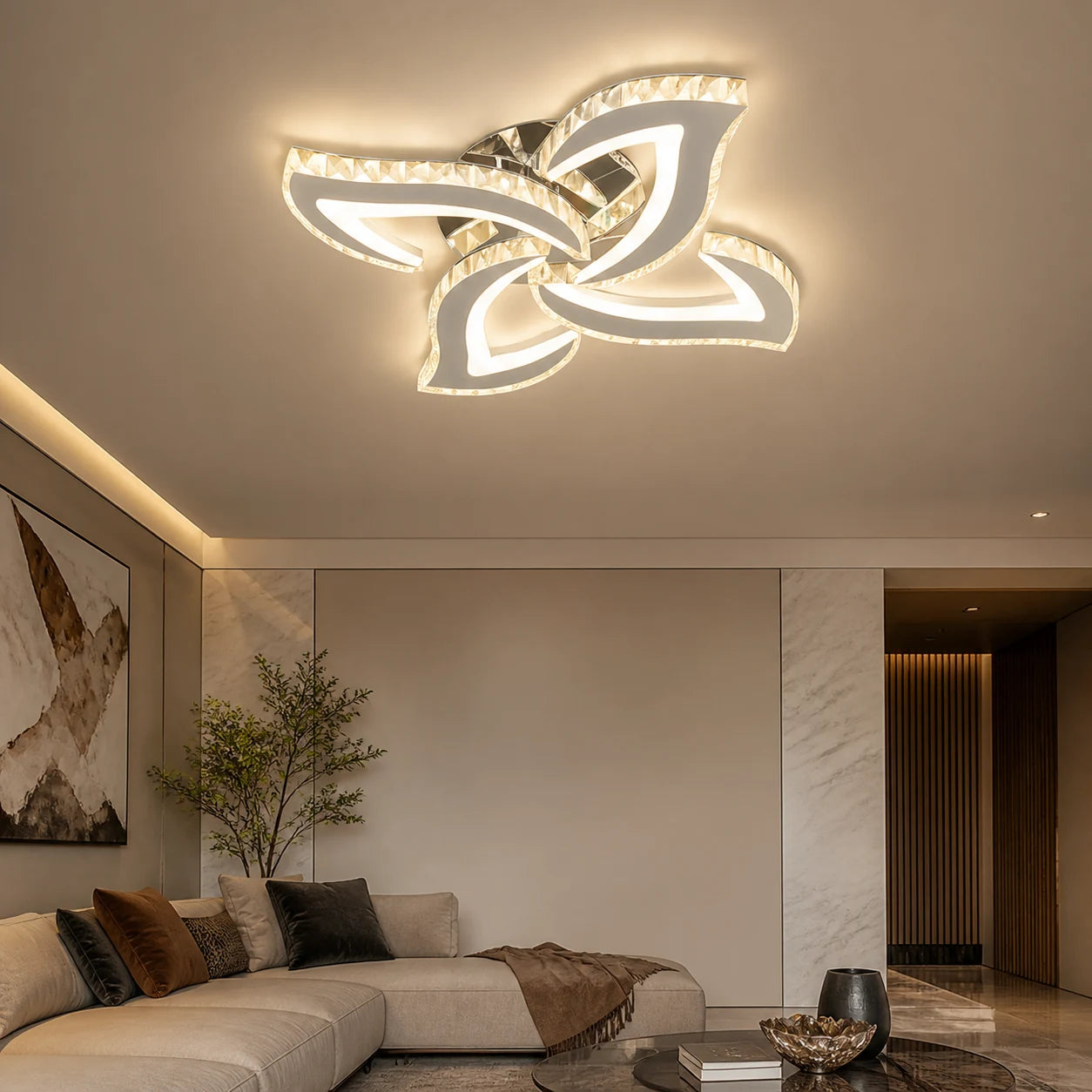 Lustra LED Alejandro cu Telecomanda, 71W, 4 Flori, Lumina Dimabila Rece/Calda/Neutra, Crom - 05_LT071-4CH.png
