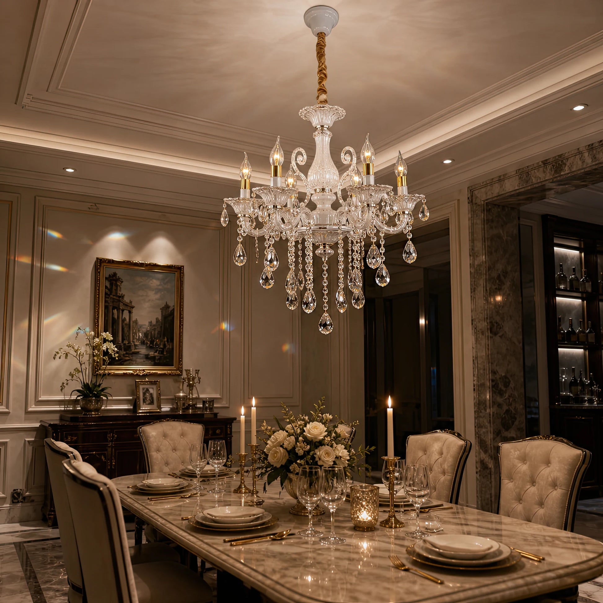 Candelabru SANSSOUCI 6xE14 Cristal si Metal – Design Clasic, Alb Argintiu - 06_CC220-6WH.png
