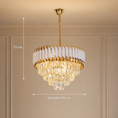 Candelabru Cristal VERSAILLES Eleganza 8x E14, Diametru 50cm, Auriu Lucios si Alb, Inaltime Reglabila - 06_CC900-500WH.png