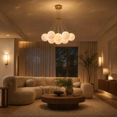 MODERN LOFT Luster Bagliore, Globe, 9xE27, Nastaviteľná výška, Zlatá