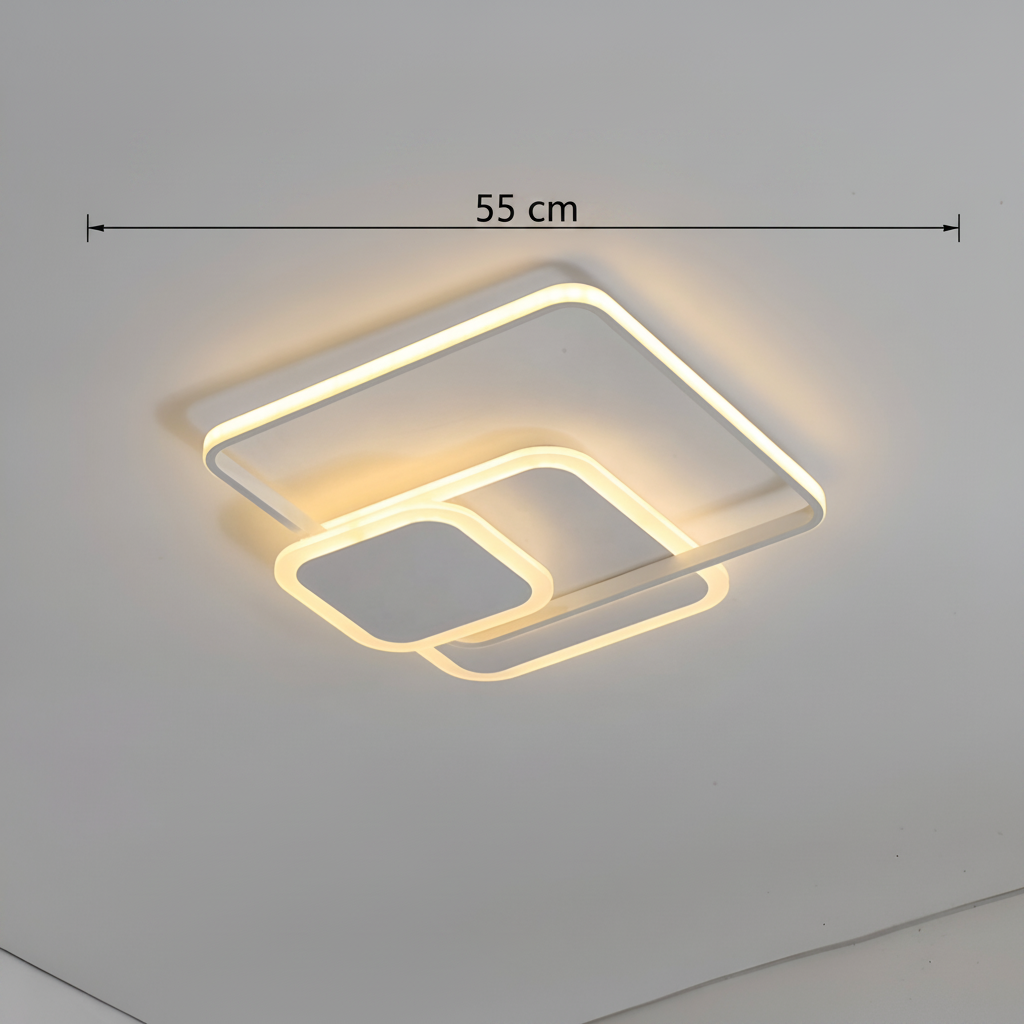 LED luster s diaľkovým ovládaním ANEMONA 75W, 3 štvorce, studené/teplé/neutrálne svetlo, stmievateľné, biely LED luster s diaľkovým ovládaním Predvolený názov Alessandro Design