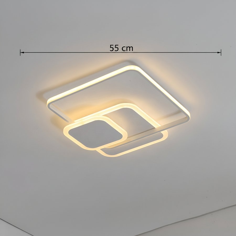 LED luster s diaľkovým ovládaním ANEMONA 75W, 3 štvorce, studené/teplé/neutrálne svetlo, stmievateľné, biely LED luster s diaľkovým ovládaním Predvolený názov Alessandro Design