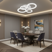 Lustră LED Linnea cu Telecomandă, 74W, 3000K/4000K/6000K, Dimabil, Alb, Cristale Lustre LED cu Telecomanda Default Title Alessandro Design