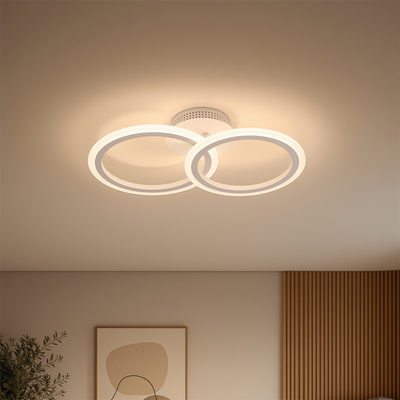 LED luster s diaľkovým ovládaním BETTY 27W, 2 kruhy, studené/teplé/neutrálne svetlo, stmievateľné, biela