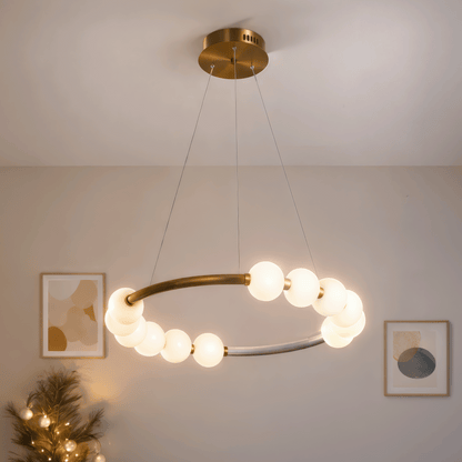 Lustră Suspendată LED Acril Nova 57W cu Telecomandă, Dimabilă, 3000K/4000K/6000K, Auriu, Metal și Acril Lustre LED cu Telecomanda Default Title Alessandro Design
