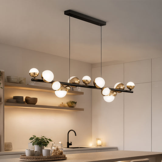 Lustră Suspendată LED Acril Aurion 29W cu Telecomandă, Dimabilă, Negru Auriu, Metal și Acril Lustre LED cu Telecomanda Default Title Alessandro Design