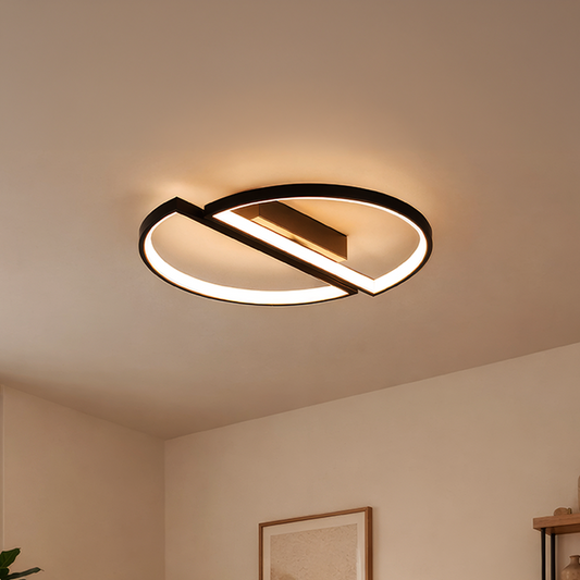 Lustra LED cu telecomanda VECTOR ARCUS 52W, 2 Elemente, lumina Rece/Calda/Neutra, Dimabila, Negru Lustre LED cu Telecomanda Default Title Alessandro Design