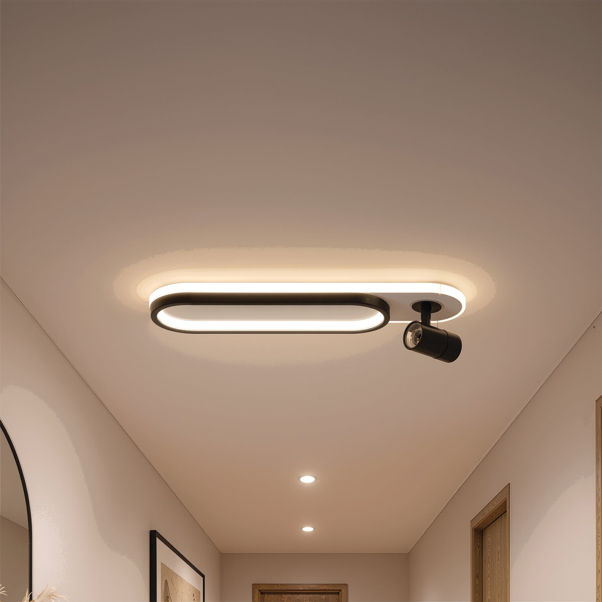 Lustra LED cu Proiector Reglabil FISSO Camilla 49W, lumina 3000/4000/6000k, Negru Lustre LED Default Title Alessandro Design