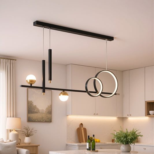 Lustra LED suspendata cu telecomanda DAMARA 44W, lumina Rece/Calda/Neutra, Dimabila, Negru, Inaltime Reglabila Lustre LED cu Telecomanda Default Title Alessandro Design