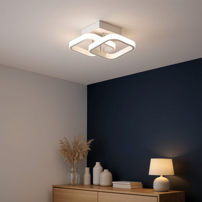 VERTEX Matrix LED luster, prekrývajúce sa diamanty, kovové rámy, 24W, 2 diamanty, studené/teplé/neutrálne svetlo 3000K/4000K/6000K, biele LED lustre Predvolený názov Alessandro Design