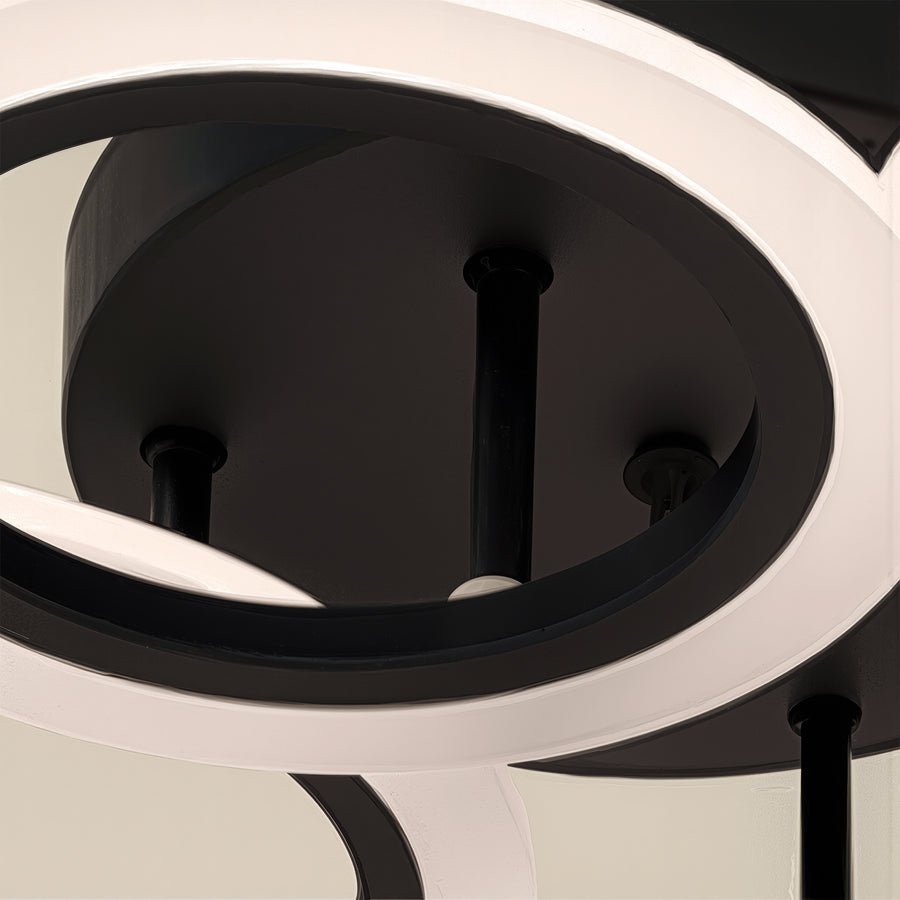 Lustra LED cu telecomanda BETTY 43W, 4 Cercuri, lumina Rece/Calda/Neutra, Dimabila, Negru Lustre LED cu Telecomanda Default Title Alessandro Design