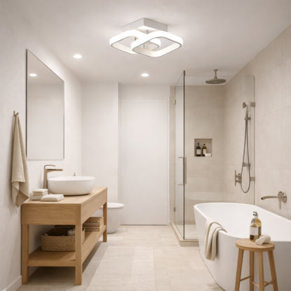 VERTEX Matrix LED luster, prekrývajúce sa diamanty, kovové rámy, 24W, 2 diamanty, studené/teplé/neutrálne svetlo 3000K/4000K/6000K, biele LED lustre Predvolený názov Alessandro Design