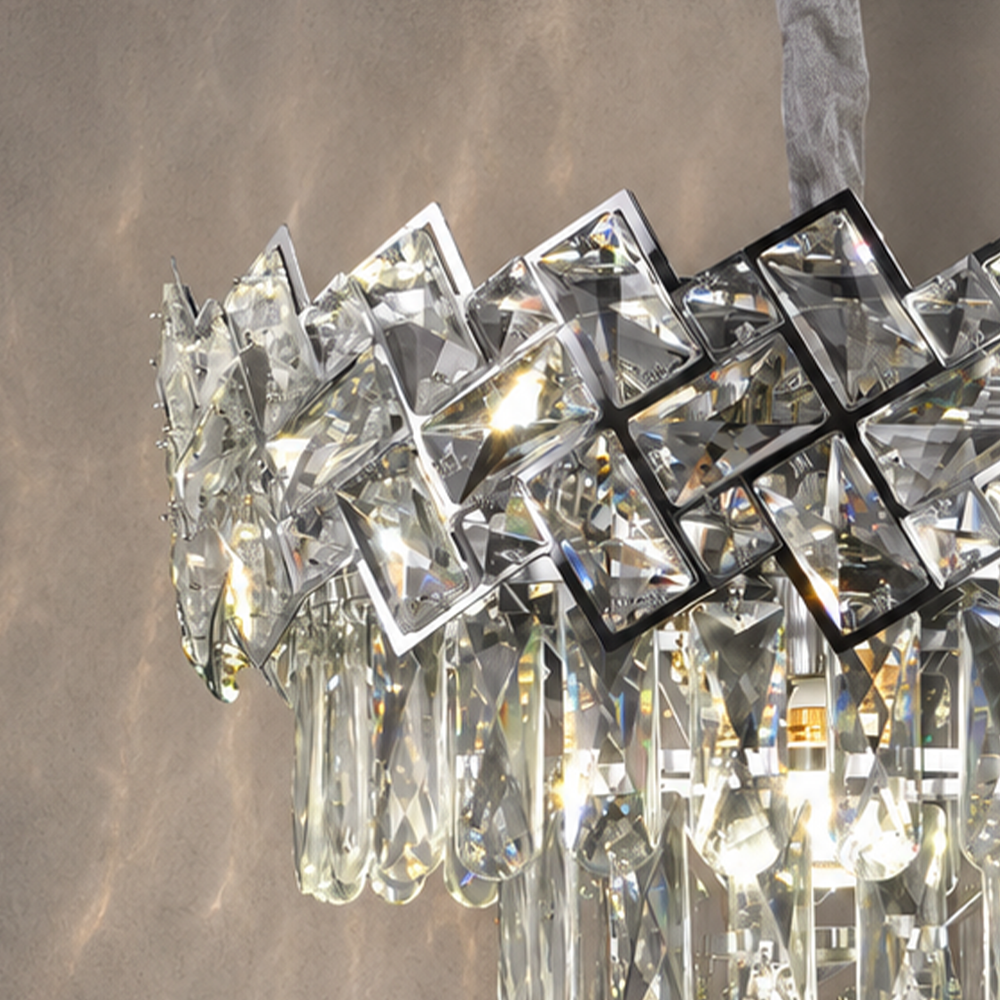 Candelabru Cristal WINDSOR Nobile 5xE14, Diametru 39cm, Crom Lucios, Inaltime Reglabila Candelabre Cristal Default Title Alessandro Design