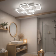 Lustra LED cu telecomanda ELLA 119W, 6 Patrate, lumina Rece/Calda/Neutra, Dimabila, Alb Lustre LED cu Telecomanda Default Title Alessandro Design