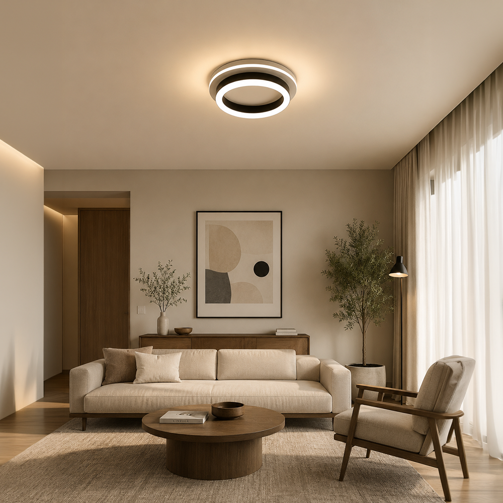 Lustra LED MODERNA 25W, Diametru 20cm, Rotunda, lumina Rece/Calda/Neutra, Negru Lustre LED Default Title Alessandro Design
