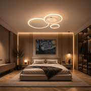 Lustra LED cu telecomanda BETTY 40W, 3 Cercuri, lumina Rece/Calda/Neutra, Dimabila, Alb, Metal si Acril Lustre LED cu Telecomanda Default Title Alessandro Design
