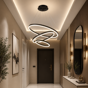 Lustra LED suspendata cu telecomanda CASIANA 85W, 3 Cercuri, lumina Rece/Calda/Neutra, Dimabila, Negru, Inaltime Reglabila Lustre LED cu Telecomanda Default Title Alessandro Design