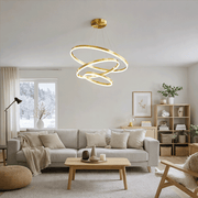 Lustra LED suspendata cu telecomanda ELIZABETH, 85W, 3 Cercuri, lumina Rece/Calda/Neutra, Dimabila, Auriu Lucios, Inaltime Reglabila Lustre LED cu Telecomanda Default Title Alessandro Design