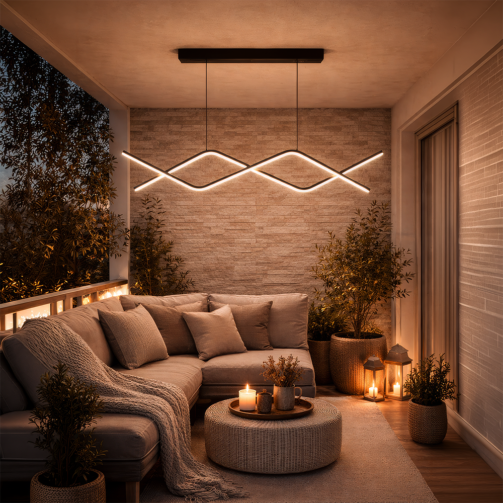 Lustra LED suspendata cu telecomanda ZIGZAG 27W, lumina Rece/Calda/Neutra, Dimabila, Negru, Inaltime Reglabila Lustre LED cu Telecomanda Default Title Alessandro Design