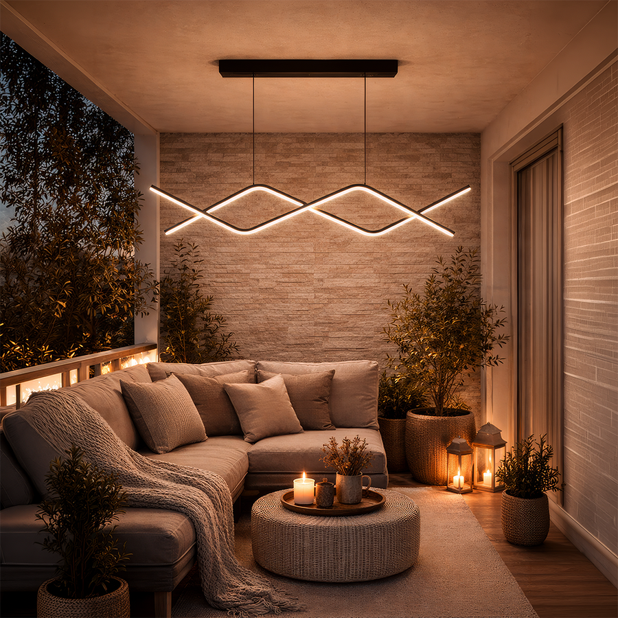 Lustra LED suspendata cu telecomanda ZIGZAG 27W, lumina Rece/Calda/Neutra, Dimabila, Negru, Inaltime Reglabila Lustre LED cu Telecomanda Default Title Alessandro Design