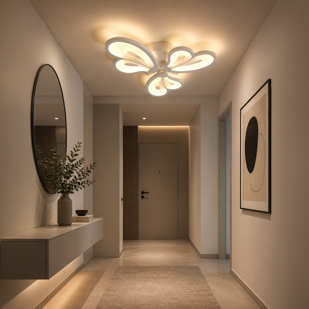 Lustra LED cu telecomanda BLOSSOM 40W, 3 Petale, lumina Rece/Calda/Neutra, Dimabila, Alb Lustre LED cu Telecomanda Default Title Alessandro Design