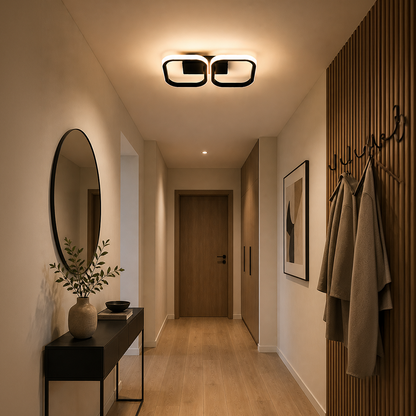 Lustra LED VERTEX 21W, 2 Patrate, Liniara, lumina Rece/Calda/Neutra, Neagra Lustre LED Default Title Alessandro Design