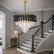 Candelabru Cristal VERSAILLES Nobile 5xE14, Diametru 40cm, Auriu Lucios si Negru Candelabre Cristal Default Title Alessandro Design