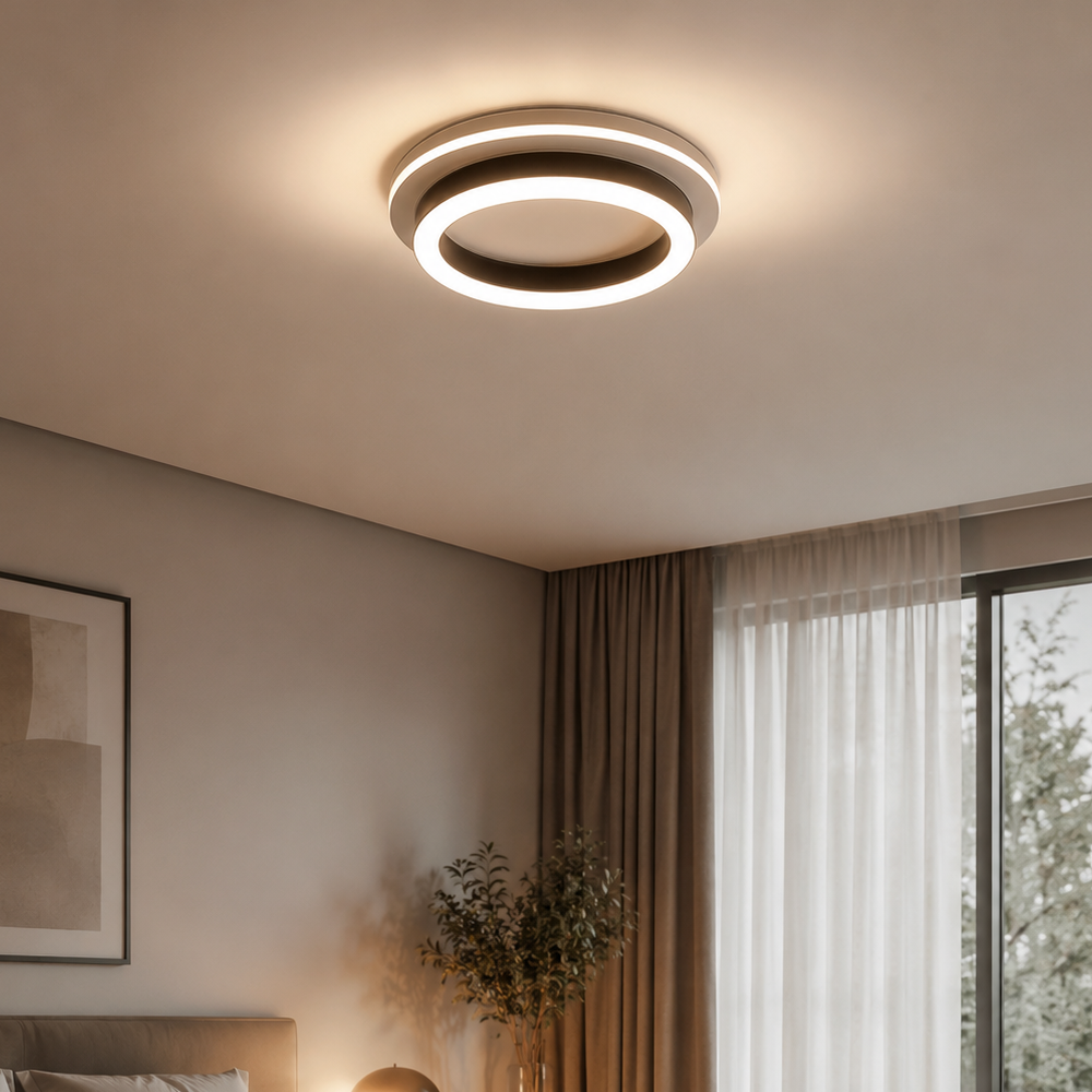 Lustra LED MODERNA 25W, Diametru 20cm, Rotunda, lumina Rece/Calda/Neutra, Negru Lustre LED Default Title Alessandro Design