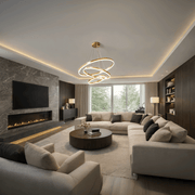 Lustra LED suspendata cu telecomanda ELIZABETH, 85W, 3 Cercuri, lumina Rece/Calda/Neutra, Dimabila, Auriu Lucios, Inaltime Reglabila Lustre LED cu Telecomanda Default Title Alessandro Design