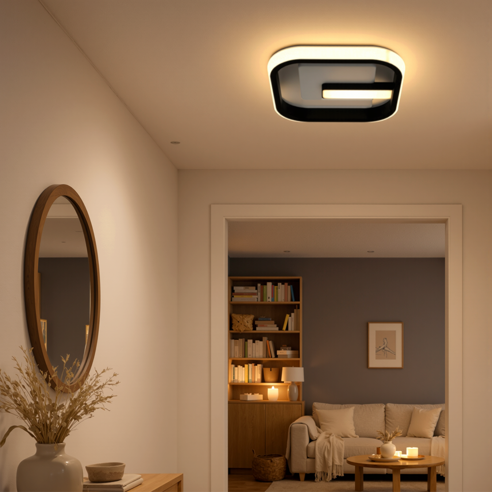 Lustra LED VICTORIA 19W, Patrata, lumina Rece/Calda/Neutra, Negru, Alb Lustra LED Default Title Alessandro Design