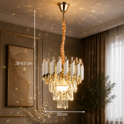 Candelabru Cristal VERSAILLES Petito 3xE14, Diametru 30cm, Auriu Lucios si Alb, Inaltime Reglabila, Metal si Cristal Candelabre Cristal Default Title Alessandro Design