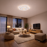 Lustra LED cu Telecomanda PENTAGON 59W, 40cm, Lumina Rece/Calda/Neutra 3000K/4000K/6000K, Alb, Metal si Acril Lustre LED cu Telecomanda Default Title Alessandro Design