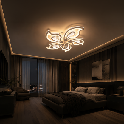 Lustra LED cu telecomanda GLORIOSA 95W, 5 Petale, lumina Rece/Calda/Neutra, Dimabila, Alb Lustre LED cu Telecomanda Default Title Alessandro Design