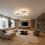 Lustra LED cu telecomanda BETTY 40W, 3 Cercuri, lumina Rece/Calda/Neutra, Dimabila, Alb, Metal si Acril Lustre LED cu Telecomanda Default Title Alessandro Design