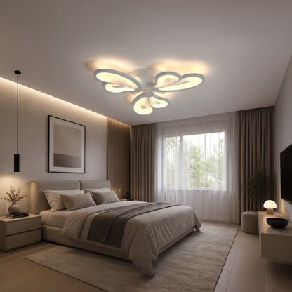 Lustra LED cu telecomanda BLOSSOM 40W, 3 Petale, lumina Rece/Calda/Neutra, Dimabila, Alb Lustre LED cu Telecomanda Default Title Alessandro Design