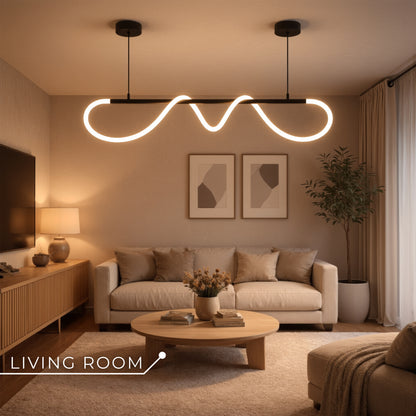 Lustra LED DIVINO cu Tub Silicon Flexibil – 24W, Lumina Reglabila, Negru Mat Lustre Moderne Default Title Alessandro Design