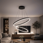 Lustra LED suspendata cu Telecomanda CASIANA 40W, 2 Cercuri, Lumina Rece/Calda/Neutra 3000K/4000K/6000K, Dimabila, Negru, Inaltime Reglabila, Metal si Acril Lustre LED cu Telecomanda Default Title Alessandro Design