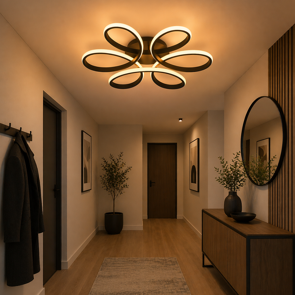 Lustra LED cu telecomanda HELIX 63W, lumina Rece/Calda/Neutra, Dimabila, Negru Lustre LED cu Telecomanda Default Title Alessandro Design