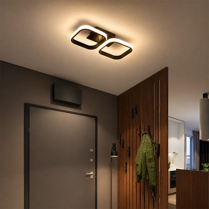 Lustra LED VERTEX 21W, 2 Patrate, Liniara, lumina Rece/Calda/Neutra, Neagra Lustre LED Default Title Alessandro Design