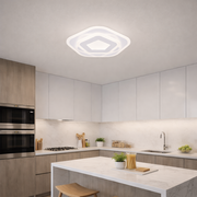 Lustra LED cu Telecomanda PENTAGON 59W, 40cm, Lumina Rece/Calda/Neutra 3000K/4000K/6000K, Alb, Metal si Acril Lustre LED cu Telecomanda Default Title Alessandro Design