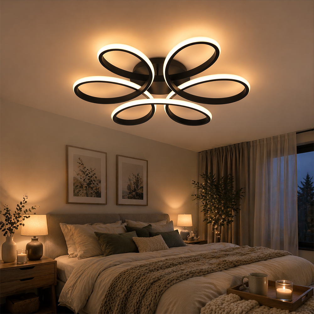 Lustra LED cu telecomanda HELIX 63W, lumina Rece/Calda/Neutra, Dimabila, Negru Lustre LED cu Telecomanda Default Title Alessandro Design